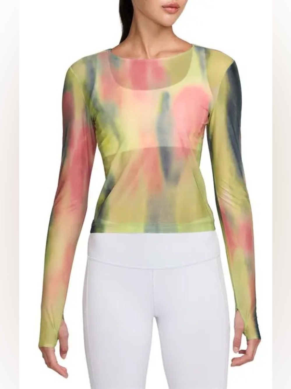 Nike Artist Collection Dri Fit Womans Long Sleeve Sheer Printed Top